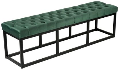 Obrázek Lavička Polson Velvet Black 150 cm