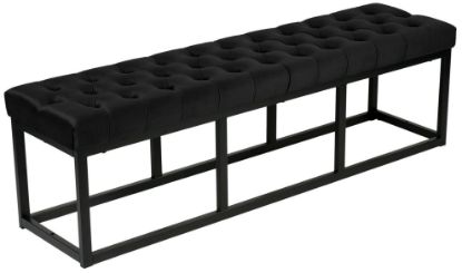 Obrázek Lavička Polson Velvet Black 150 cm