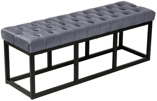 Obrázek Lavička Polson Velvet Black 120 cm