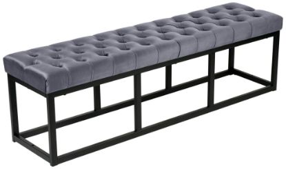 Obrázek Lavička Polson Velvet Black 150 cm